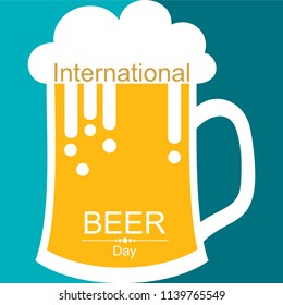 International Beer Day in August with beer mugs conceptual illustration vector