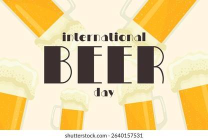 international beer day banner design flat vector illustration.