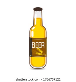 International Beer Day. Bottle of Beer. Vector Illustration.