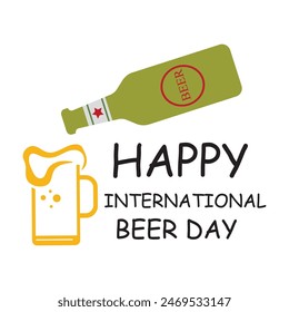 International Beer Day. international beer day celebration. August 4. international beer day background. vector illustration. greeting card, poster
