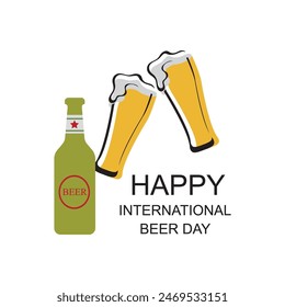 International Beer Day. international beer day celebration. August 4. international beer day background. vector illustration. greeting card, poster