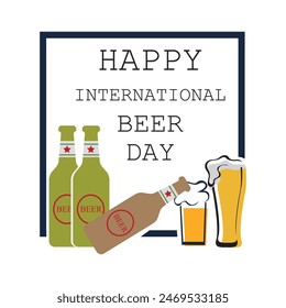 International Beer Day. international beer day celebration. August 4. international beer day background. vector illustration. greeting card, poster