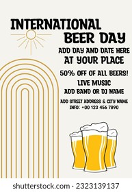 International beer day celebration flyer poster social media post design