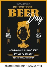 international beer day celebration party poster flyer social media design