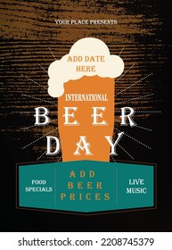 international beer day celebration party poster flyer social media post design