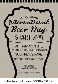 International beer day celebration party  flyer poster social media post design