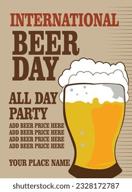 International beer day celebration  poster flyer social media post design