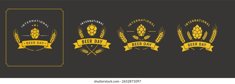 ilustração de design de dia de cerveja internacional para modelo de banner perfeito para sua necessidade de design. dia de cerveja emblema.