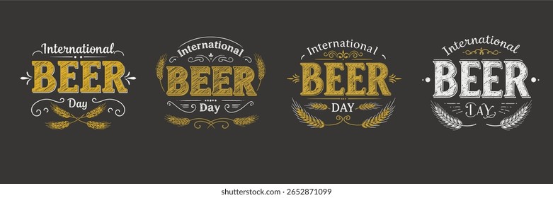ilustração de design de dia de cerveja internacional para modelo de banner perfeito para sua necessidade de design. dia de cerveja emblema.