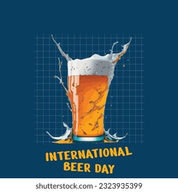 international beer day design vector