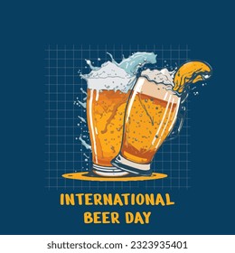 international beer day design vector