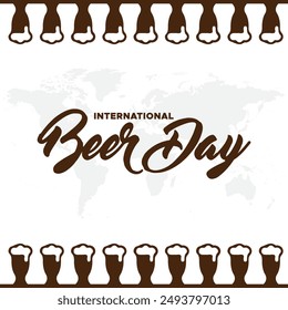 international beer day, beer day editable social media template, international beer day stock illustration, vector illustration.