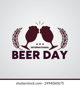 international beer day, beer day editable social media template, international beer day stock illustration, vector illustration.