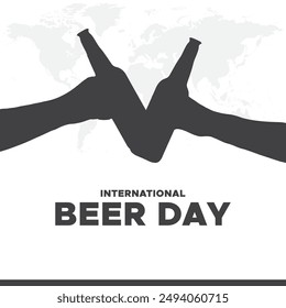international beer day, beer day editable social media template, international beer day stock illustration, vector illustration.