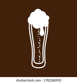 International Beer Day. Glass of Beer. Vector Illustration.
