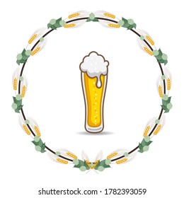 International Beer Day. Glass of Beer. Vector Illustration.
