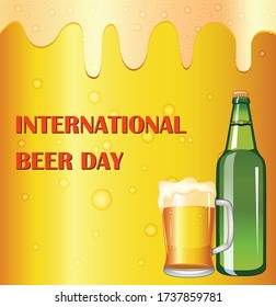 International beer day greeting isolated