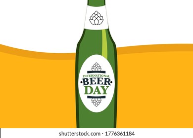 International Beer Day. Holiday concept. Template for background, banner, card, poster with text inscription. Vector EPS10 illustration