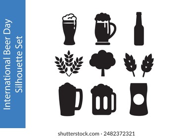 International Beer Day Icon Set