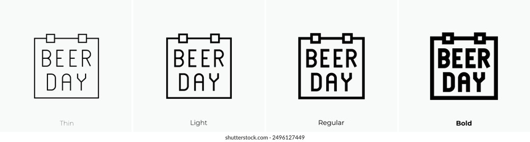 international beer day icon. Thin, Light Regular And Bold style design isolated on white background