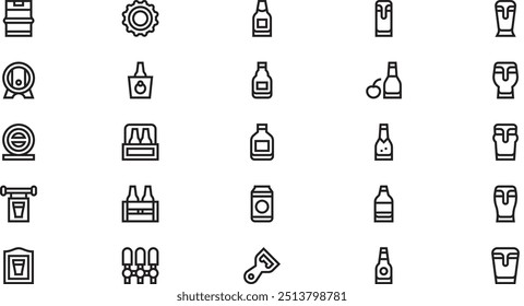 Iconos internacionales del día de la cerveza Colección de iconos vectoriales de alta calidad con trazo editable. Ideal para Profesional y Proyectos Creativos.