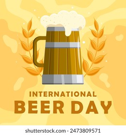 international beer day illustration in flat style design