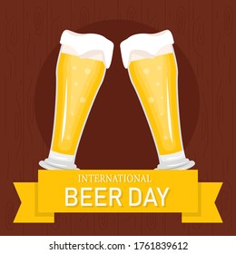 International beer day illustration. Simple vector of International beer day background set for UI and UX, website or mobile application on colorful background