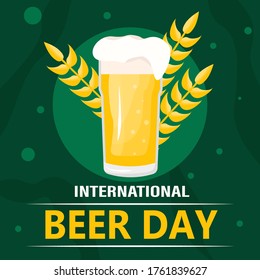 International beer day illustration. Simple vector of International beer day background set for UI and UX, website or mobile application on colorful background