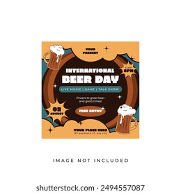 International Beer Day Instagram Post Template.