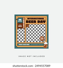 International Beer Day Instagram Post Template.