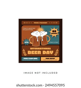 International Beer Day Instagram Post Template.