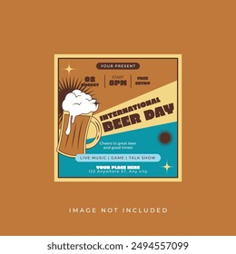 International Beer Day Instagram Post Template.