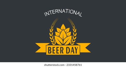 international beer day logo design concept