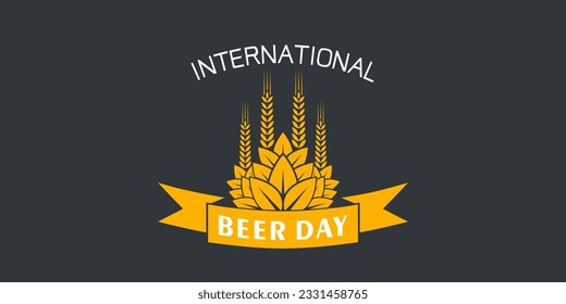 international beer day logo design concept