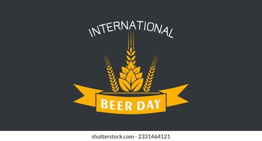 international beer day logo design concept