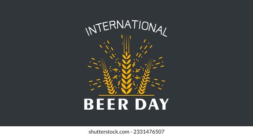 international beer day logo design concept