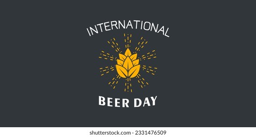 international beer day logo design concept