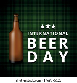 International Beer Day, on August. Cheers with clinking beer mugs conceptual. vector illustration.