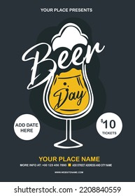 international beer day party poster flyer social media post design
