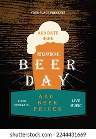 international beer day party poster flyer social media post design