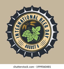 International Beer Day poster or banner design template. Vector Illustration
