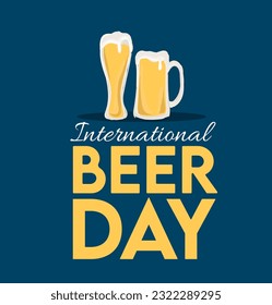 International beer day  poster vector illustration