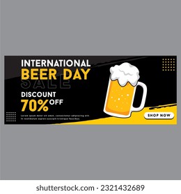 international beer day sale banner design template