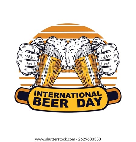 International beer day vector art illustration