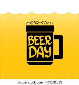 international beer day vector background. orange beer vector layout