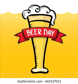 international beer day vector background. orange beer vector layout