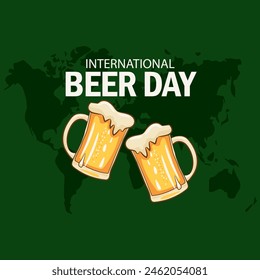 Vector del Día Internacional de la Cerveza. Feliz Día Internacional de la Cerveza Vector.