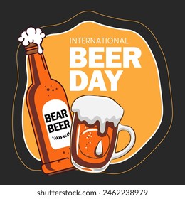 International Beer Day vector. Happy International Beer Day vector.