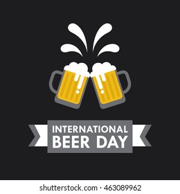 International Beer day vector illustration in flat style