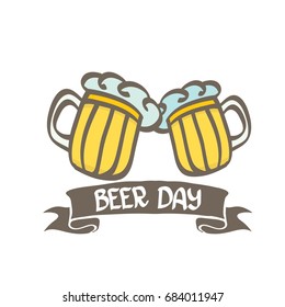 international beer day vector label isolated on white background. happy beer day vector graphic poster.